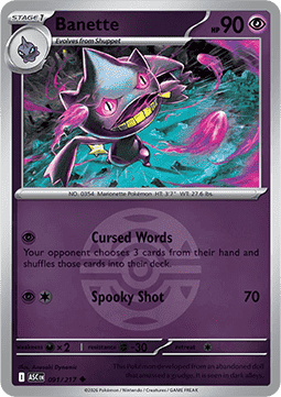 (091/217) Pokemon TCG Ascended Heroes: Additionals Single: Banette   Uncommon (Ball Reverse Holo)