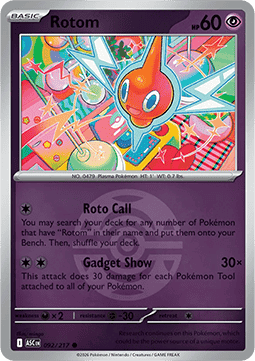 (092/217) Pokemon TCG Ascended Heroes: Additionals Single: Rotom   Common (Ball Reverse Holo)