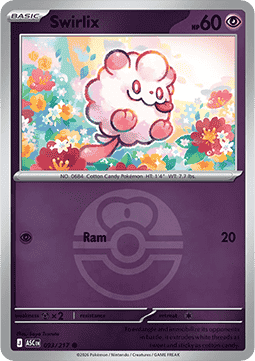 (093/217) Pokemon TCG Ascended Heroes: Additionals Single: Swirlix   Common (Ball Reverse Holo)