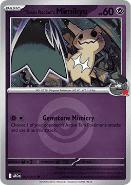 (097/217) Pokemon TCG Ascended Heroes: Additionals Single: Team Rocket's Mimikyu   Uncommon (Energy Symbol Reverse Holo)