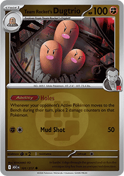 (101/217) Pokemon TCG Ascended Heroes: Additionals Single: Team Rocket's Dugtrio   Uncommon (Energy Symbol Reverse Holo)