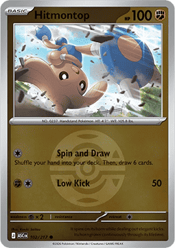 (102/217) Pokemon TCG Ascended Heroes: Additionals Single: Hitmontop   Common (Ball Reverse Holo)