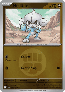 (103/217) Pokemon TCG Ascended Heroes: Additionals Single: Meditite   Common (Energy Symbol Reverse Holo)