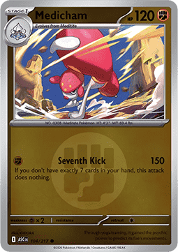 (104/217) Pokemon TCG Ascended Heroes: Additionals Single: Medicham   Common (Energy Symbol Reverse Holo)