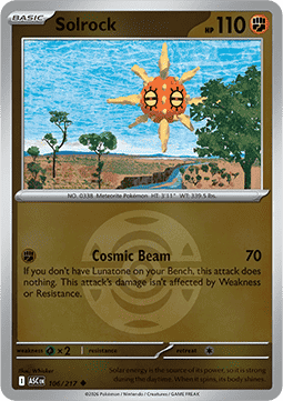 (106/217) Pokemon TCG Ascended Heroes: Additionals Single: Solrock   Uncommon (Ball Reverse Holo)