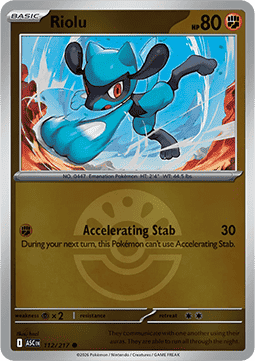 (112/217) Pokemon TCG Ascended Heroes: Additionals Single: Riolu   Common (Ball Reverse Holo)