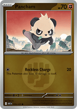 (115/217) Pokemon TCG Ascended Heroes: Additionals Single: Pancham   Common (Energy Symbol Reverse Holo)