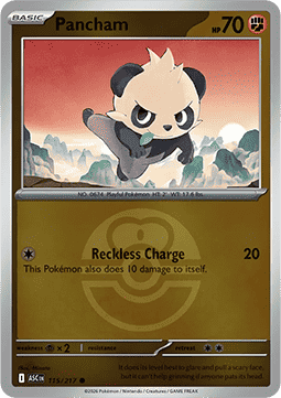 (115/217) Pokemon TCG Ascended Heroes: Additionals Single: Pancham   Common (Ball Reverse Holo)
