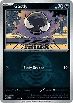 (123/217) Pokemon TCG Ascended Heroes: Additionals Single: Gastly   Common (Ball Reverse Holo)