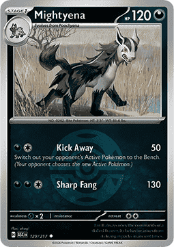 (129/217) Pokemon TCG Ascended Heroes: Additionals Single: Mightyena   Uncommon (Ball Reverse Holo)