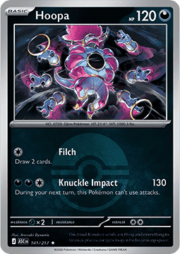 (141/217) Pokemon TCG Ascended Heroes: Additionals Single: Hoopa   Rare (Ball Reverse Holo)