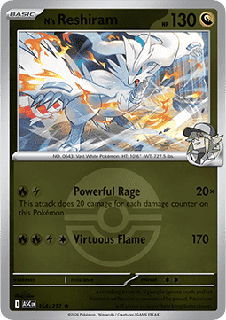 (154/217) Pokemon TCG Ascended Heroes: Additionals Single: N's Reshiram   Rare (Ball Reverse Holo)