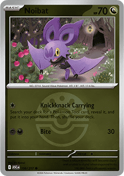 (156/217) Pokemon TCG Ascended Heroes: Additionals Single: Noibat   Common (Ball Reverse Holo)