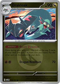 (159/217) Pokemon TCG Ascended Heroes: Additionals Single: Drakloak   Common (Energy Symbol Reverse Holo)