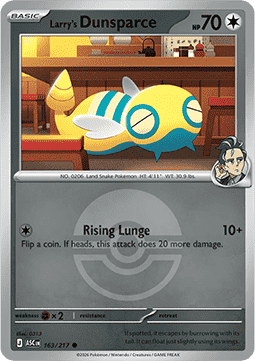 (163/217) Pokemon TCG Ascended Heroes: Additionals Single: Larry's Dunsparce   Common (Ball Reverse Holo)