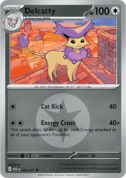 (166/217) Pokemon TCG Ascended Heroes: Additionals Single: Delcatty   Uncommon (Energy Symbol Reverse Holo)