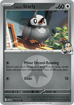 (168/217) Pokemon TCG Ascended Heroes: Additionals Single: Larry's Starly   Common (Energy Symbol Reverse Holo)