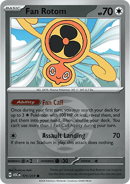 (171/217) Pokemon TCG Ascended Heroes: Additionals Single: Fan Rotom   Common (Ball Reverse Holo)