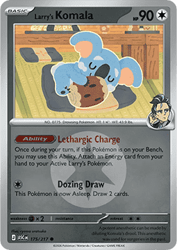 (175/217) Pokemon TCG Ascended Heroes: Additionals Single: Larry's Komala   Common (Energy Symbol Reverse Holo)
