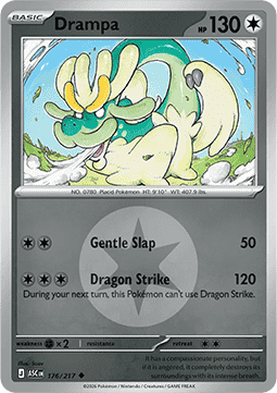 (176/217) Pokemon TCG Ascended Heroes: Additionals Single: Drampa   Uncommon (Energy Symbol Reverse Holo)