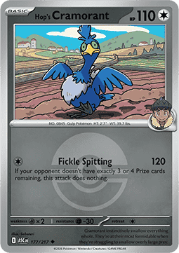 (177/217) Pokemon TCG Ascended Heroes: Additionals Single: Hop's Cramorant   Uncommon (Ball Reverse Holo)