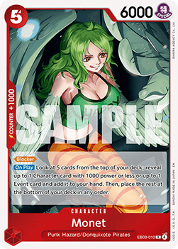 (010) One Piece TCG Heroines Edition Single: Monet (EB03-010) (V.1)  Rare