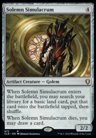 (872) Magic The Gathering Commander Legends: Battle for Baldur's Gate: Extras Single: Solemn Simulacrum  Rare