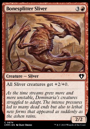 (874) Magic The Gathering Commander Masters: Extras Single: Bonesplitter Sliver  Common