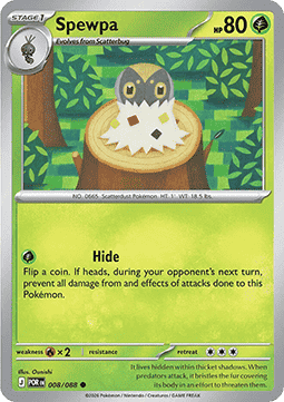 (008/088) Pokemon TCG Perfect Order Single: Spewpa   Common