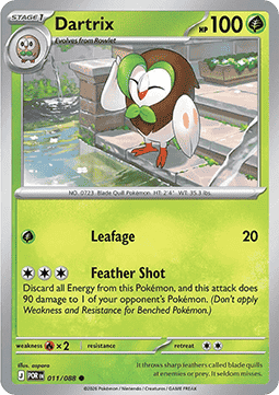 (011/088) Pokemon TCG Perfect Order Single: Dartrix   Common