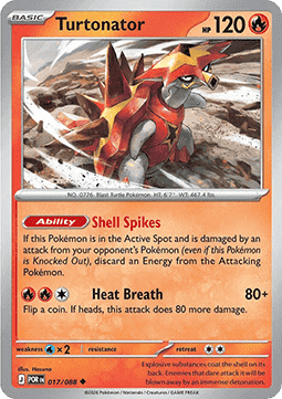 (017/088) Pokemon TCG Perfect Order Single: Turtonator   Uncommon