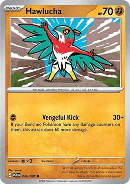 (046/088) Pokemon TCG Perfect Order Single: Hawlucha  Reverse Holo Common