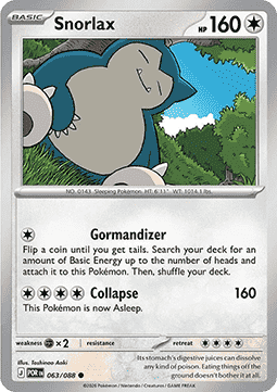 (063/088) Pokemon TCG Perfect Order Single: Snorlax  Reverse Holo Common