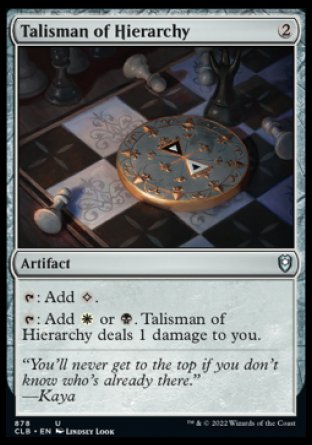 (878) Magic The Gathering Commander Legends: Battle for Baldur's Gate: Extras Single: Talisman of Hierarchy  Uncommon