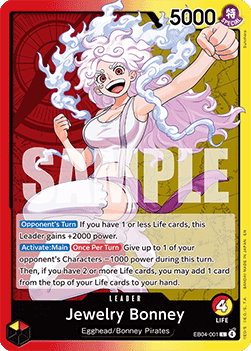 (EB04-001) One Piece TCG Adventure on Kami’s Island Single: Jewelry Bonney (EB04-001) (V.1)  Leader