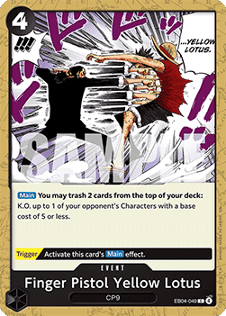 (EB04-049) One Piece TCG Adventure on Kami’s Island Single: Finger Pistol Yellow Lotus (EB04-049)  Common