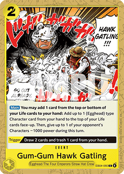 (EB04-060) One Piece TCG Adventure on Kami’s Island Single: Gum-Gum Hawk Gatling (EB04-060)  Common
