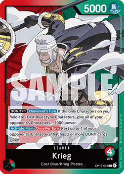 (001) One Piece TCG Adventure on Kami’s Island Single: Krieg (OP15-001) (V.1)  Leader