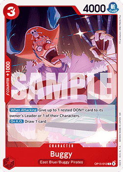 (012) One Piece TCG Adventure on Kami’s Island Single: Buggy (OP15-012)  Common