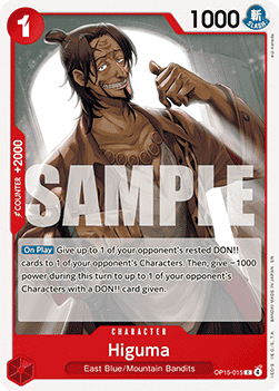 (015) One Piece TCG Adventure on Kami’s Island Single: Higuma (OP15-015)  Common