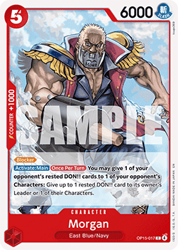 (017) One Piece TCG Adventure on Kami’s Island Single: Morgan (OP15-017)  Common