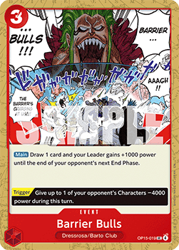 (019) One Piece TCG Adventure on Kami’s Island Single: Barrier Bulls (OP15-019)  Uncommon