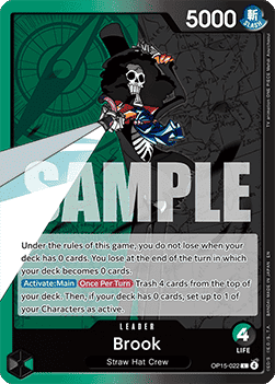 (022) One Piece TCG Adventure on Kami’s Island Single: Brook (OP15-022) (V.1)  Leader