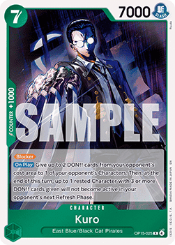 (025) One Piece TCG Adventure on Kami’s Island Single: Kuro (OP15-025) (V.1)  Rare