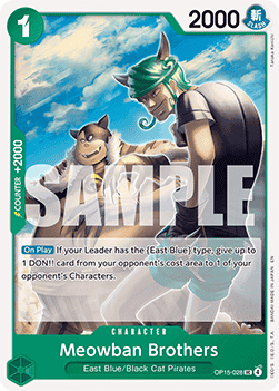 (028) One Piece TCG Adventure on Kami’s Island Single: Meowban Brothers (OP15-028)  Uncommon