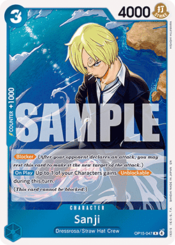 (047) One Piece TCG Adventure on Kami’s Island Single: Sanji (OP15-047) (V.1)  Rare