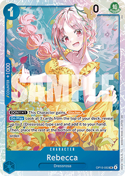 (053) One Piece TCG Adventure on Kami’s Island Single: Rebecca (OP15-053) (V.1)  Super Rare