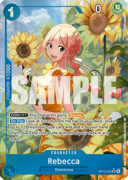 (053) One Piece TCG Adventure on Kami’s Island Single: Rebecca (OP15-053) (V.2)  Alternate Art