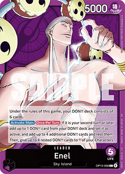 (058) One Piece TCG Adventure on Kami’s Island Single: Enel (OP15-058) (V.1)  Leader
