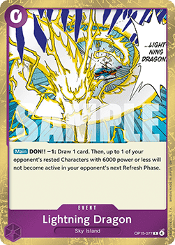 (077) One Piece TCG Adventure on Kami’s Island Single: Lightning Dragon (OP15-077) (V.1)  Rare
